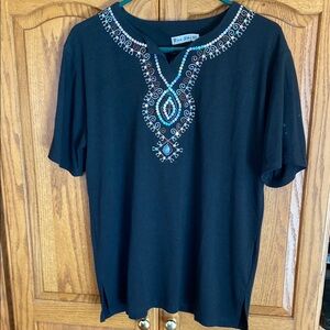 Black Embellished Women's Top